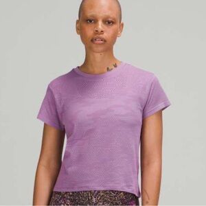 Lululemon Train To Be Short Sleeve Shirt Size 4 Wisteria Purple